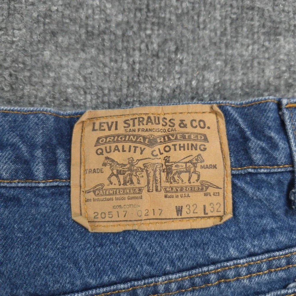 Vintage Levis Jeans Mens 32x32 Blue Denim 517 Boot Cut Orange Tab USA Cowboy 80s